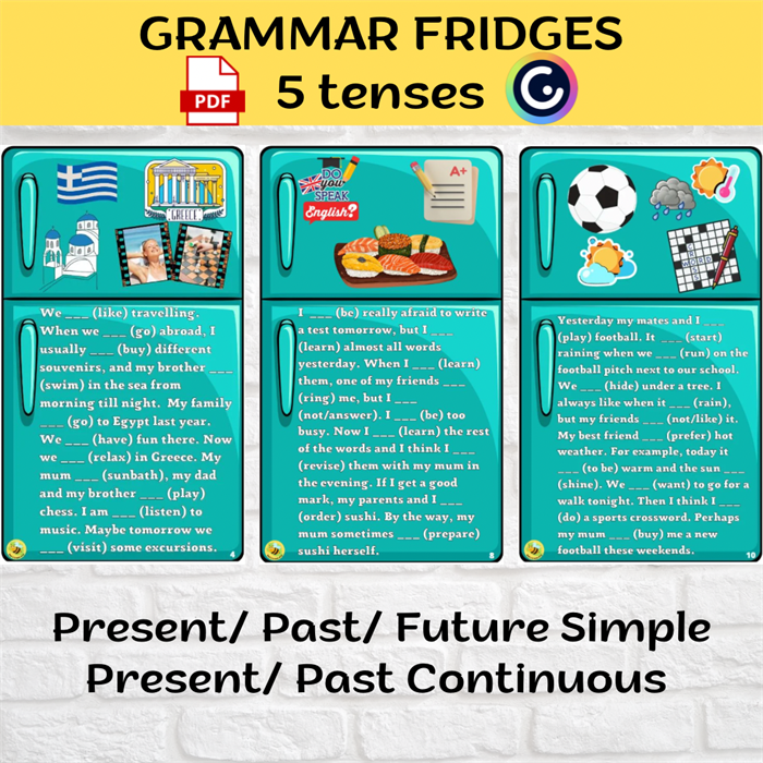 Grammar fridges 5 tenses 1803 - фото 4929